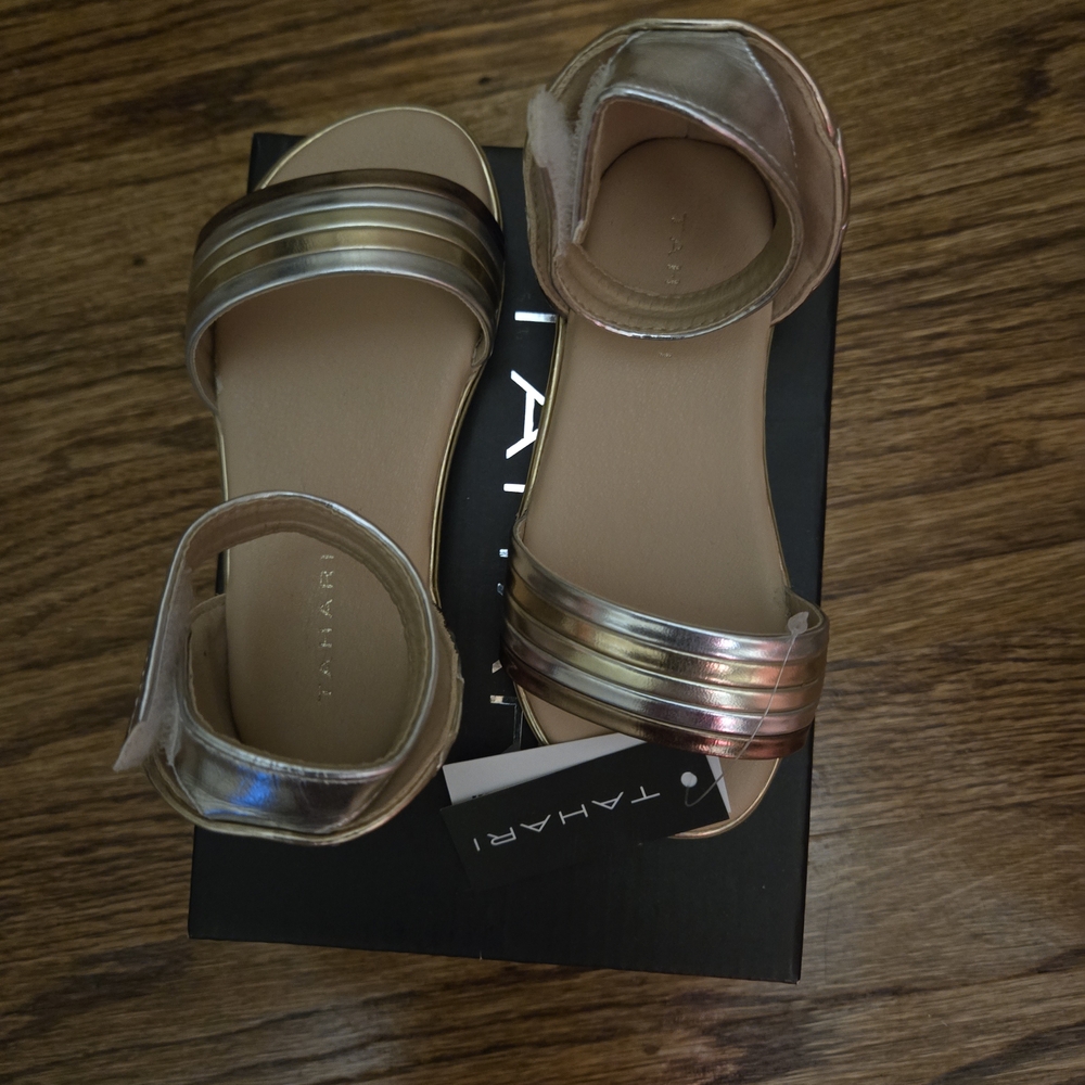 Tahari Little Girl Gold and Silver Strappy Sandals